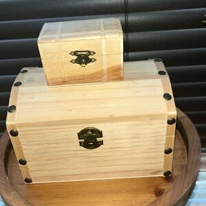 2 Wood Treasure Boxes NWOT
